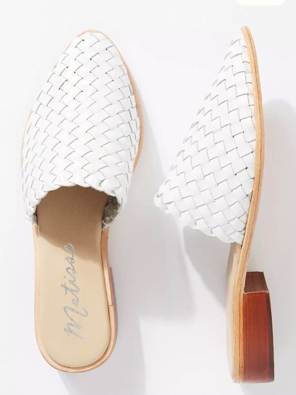 Matisse Women's White Woven Leather Mules Size 7